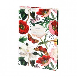 Блокнот А5 80л клетка 'Flora. Пионы' АЛЬТ, тв.обложка, сшивка
