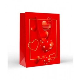 Пакет подарочный 'Сердца в рамке' 
