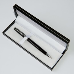 Ручка подарочная шариковая 'Ferra black', синяя, сталь, поворотный механизм,в подарочной упаковке