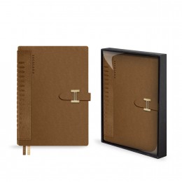 Ежедневник А5+ 160л бежевый 'Пристин' ESCALADA, застёжка 'хляст в петле', кожзам