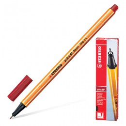 Ручка капиллярная 0,4мм темно-красная STABILO 'Point'