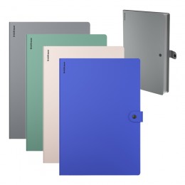 Папка-конверт на кнопке А4 ERICH KRAUSE 'Soft Navy', 4 отделения, пластик, ассорти