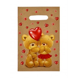 Пакет 20*30см 30мкм 'Мишки', полиэтиленовый с вырубной ручкой