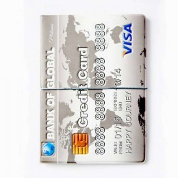 Обложка для паспорта 'Bank card' 3D, PU, 14x9,6 см, отдел для карты и уголок для док-ов, на резинке