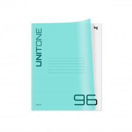 Тетрадь 96л А5 клетка 'UniTone. Neon' голубая, BG, пластиковая обложка Тетрадь 96л А5 клетка 'UniTone. Neon' голубая, BG, пластиковая обложка