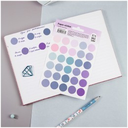 Наклейки 'Trecker dots blue' 12*18см, бумажные, 30 наклеек