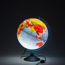 Глобус с подсветкой d-320мм физико-политический, рельефный, Классик Евро, ГЛОБЕН 