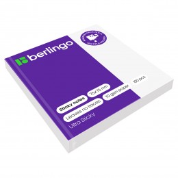 Блок клейкий 75*75мм 100л белый BERLINGO 'Ultra Sticky'