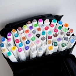 Набор спиртовых маркеров 60цв TouchFive Student 60, двухсторонних (долото/пуля), в сумке