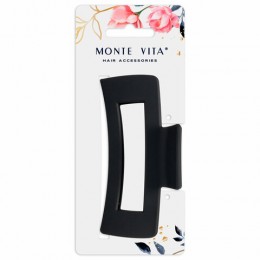 Заколка-краб для волос 10,5 см, soft touch, чёрный, MONTE VITA