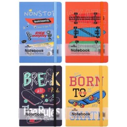 Блокнот А5 96л линия 'Скейтборд' Mikirei, на резинке