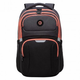 Рюкзак школьный GRIZZLY 'BLACK/ORANGE' 41*27*17см, анатомическая спинка, 2 отделения