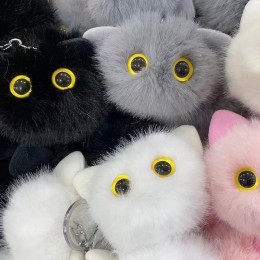 Игрушка-брелок 'Котик-пушистик' 8см, плюш, ассорти