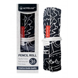 Пенал-скрутка 44*19,5см, 36 отделений, черный ACMELIAE
