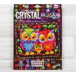 Набор для создания мозаики «Совушки» CRYSTAL MOSAIC, на тёмном фоне CRM-01-07