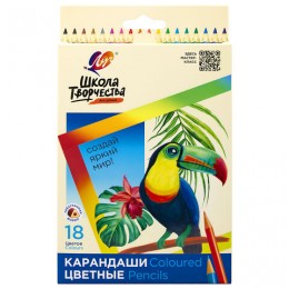 Карандаши 18цв ЛУЧ 'Школа Творчества', рехгранные, натуральное дерево