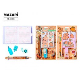 Подарочный набор MAZARI 'Капибара' (блокнот, 8ми цветная ручка, маркер, скотч)