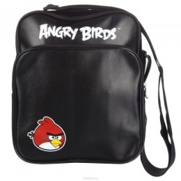 Сумка молодежная CENTRUM 'Angry Birds' 27*33*10см, черная матовая с красной птицей