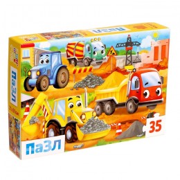 Пазл 35 эл. Puzzle Time 'Машины на стройке'