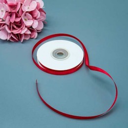 Лента декоративная темно--красная, 0,6см*22,85м, атласная