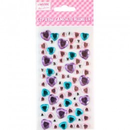 Декоративные стразы, ассорти, самоклеящиеся, deVENTE 'Heart mix.3'