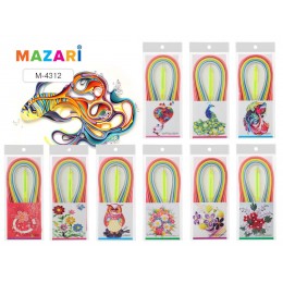 Бумага для квиллинга 20цв. 240л, 5мм*540мм, +двуст ручка, MAZARI