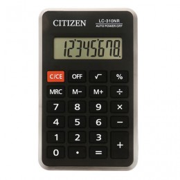 Калькулятор 8 разрядов карманный CITIZEN LC310NR черный, питание от батарейки, 115*69мм
