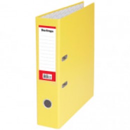 Папка-регистратор 7см желтая BERLINGO 'Standard', бумвинил, с карманом на корешке