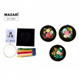 Набор для творчества, вышивка гладью, 27*27см, ткань, игла, нитки, пяльцы, MAZARI