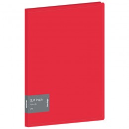 Папка с пружинным скоросшивателем+карман А4 красная 0,7мм BERLINGO 'Soft Touch', корешок 17мм
