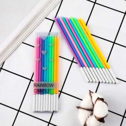 Свечи для торта, набор 10шт. 15*0,42см, с держателем, deVENTE 'Rainbow'