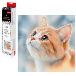 Алмазная мозаика 30*30см 'Рыжий котенок', полная выкладка, ФЕНИКС+
