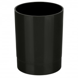 Стакан для канцелярских принадлежностей СТАММ 'Лидер' пластиковый, круглый, черный