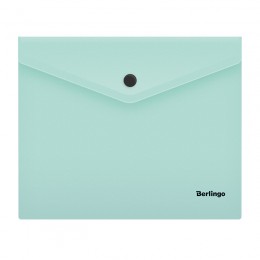 Папка-конверт на кнопке А5+ мятный, 'Instinct' 180мкм BERLINGO