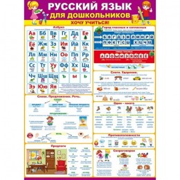 Плакат А2 'Русский язык для дошкольников. Хочу учиться!' Открытая планета