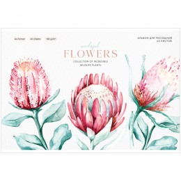 Альбом для рисования 40л А4 'Flowers collection', 120г/м, Greenwich Line