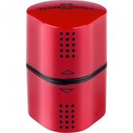 Точилка пластиковая с контейнером 'Trio grip 2001' FABER-CASTELL, красный/синий
