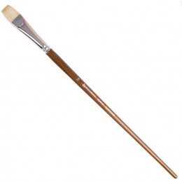 Кисть щетина плоская № 18 BRAUBERG ART CLASSIC, художественная проф., длинная ручка