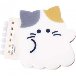 Блокнот А7 80л, гребень, 'Ghost Meow' deVENTE, фигурный, пластик.обложка