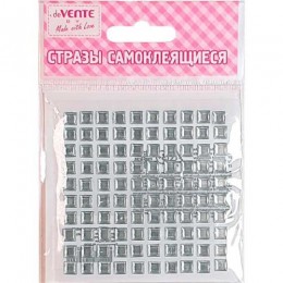 Декоративные стразы, 6мм, 100шт. акриловые, белые, самоклеящиеся, deVENTE 'Square' 
