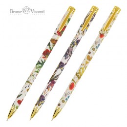 Ручка шариковая 0,38мм синяя Bruno Visconti 'Флора. Распускающиеся цветы'