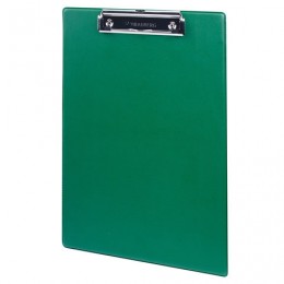 Папка-планшет с прижимом А4 картон/ПВХ зеленый BRAUBERG 'Number one', (228*318мм)