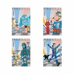 Блокнот А6 80л, гребень, клетка 'Тайна третьей планеты' ERICH KRAUSE, пласт. обложка, ассорти