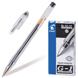 Ручка гелевая 0,5мм черная PILOT 'G-1', прозр. корпус, линия 0,3мм