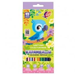 Карандаши 12цв пластик ЛУЧ 'ZOO', шестигранные, заточенные