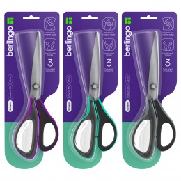 Ножницы 23см BERLINGO 'Easycut 350', ассорти, эргономичные ручки, мягкие вставки