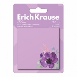 Блок клейкий 75*75мм 50л лиловый ERICH KRAUSE 'Pastel Bloom'