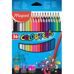 Карандаши 36цв MAPED 'Color Pep's', трехгранные, заточенные