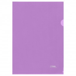 Папка-уголок А4 фиолетовая прозрачная 180мкм СТАММ