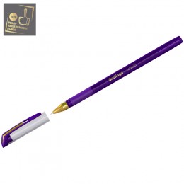 Ручка шариковая 0,7мм фиолетовая BERLINGO 'xGold', игольчатый стержень, грип
